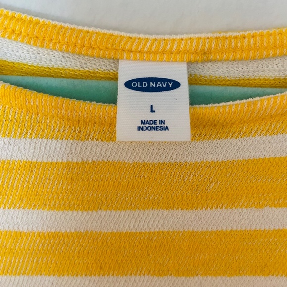 Old Navy yellow striped boating tee - Picture 3 of 5
